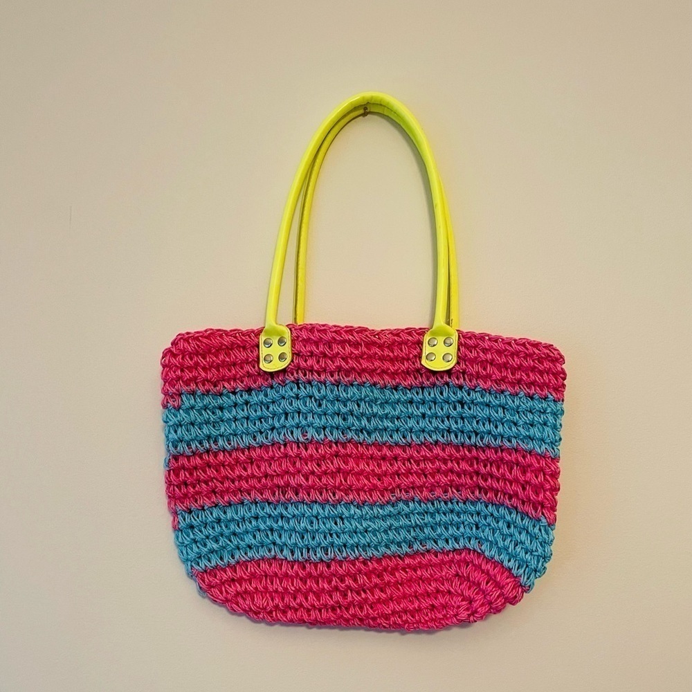 Capelli Straw HandBag Color Pink Yellow Blue